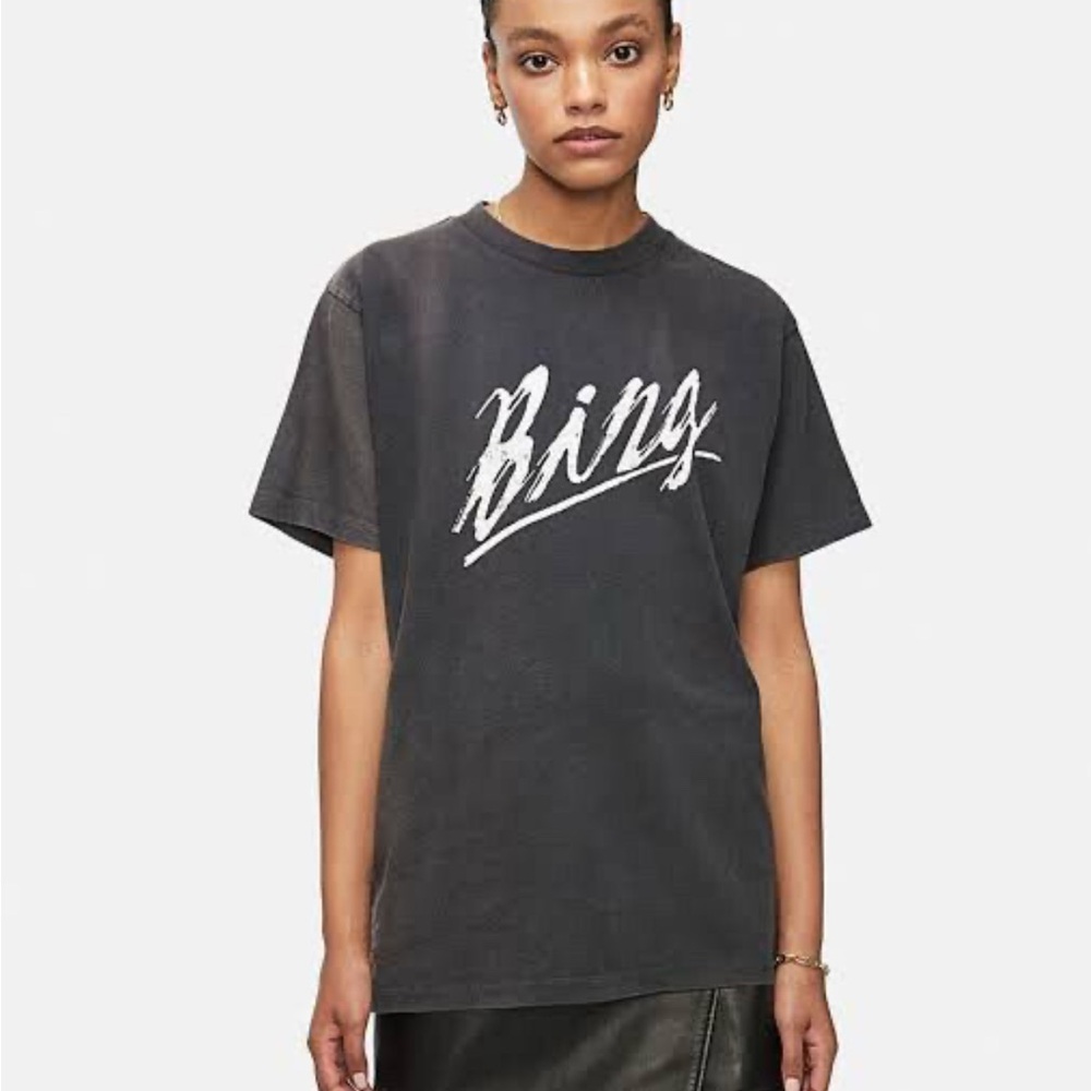 Anine Bing “Lili Tee” Basic Black Short Sleeve - Picture 4 of 7